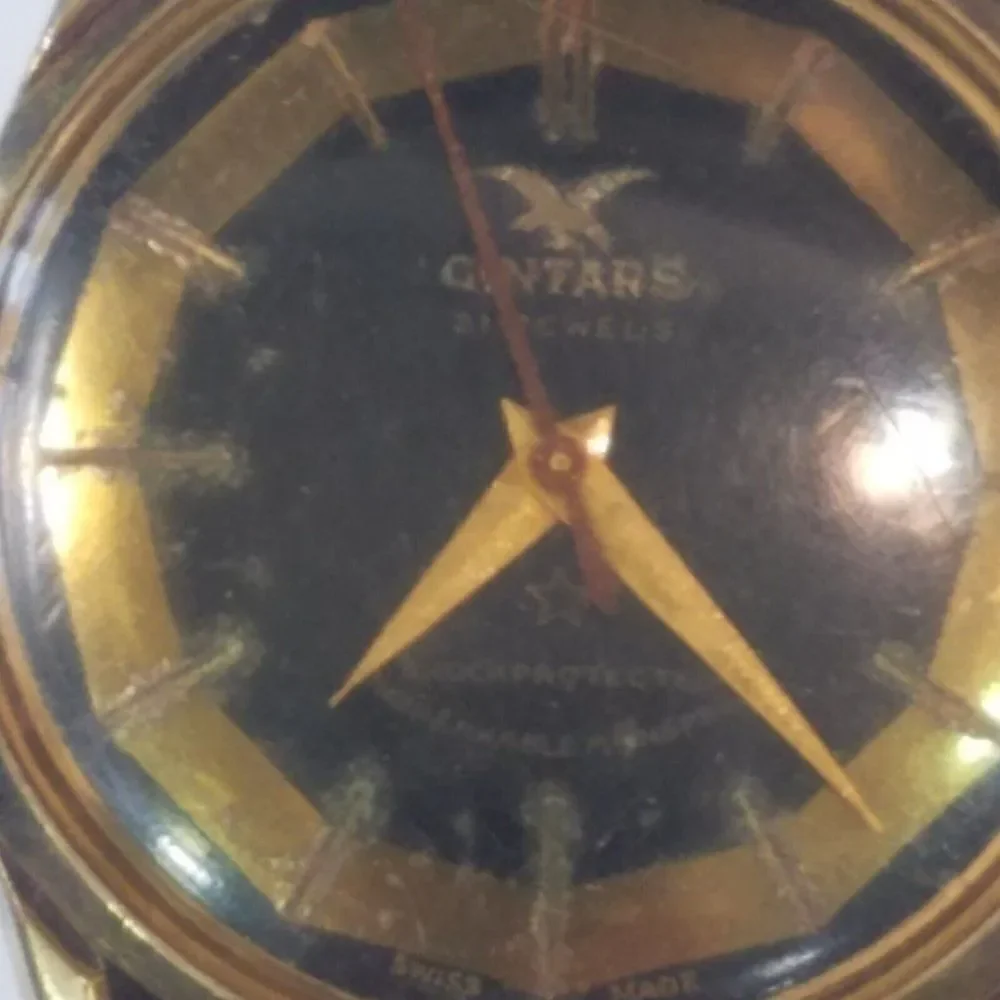 Vintage Gintars 21 Jewels Gold Filled Swiss Watch Metin Yildiz For Parts Repair